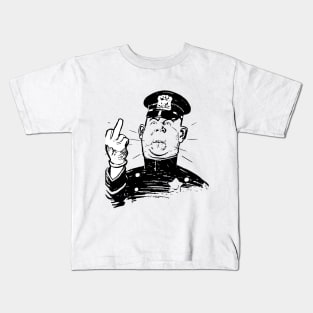 Policemen show middlefinger Kids T-Shirt